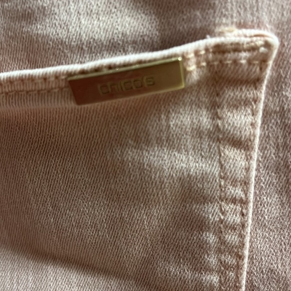 Pale pink, so slimming jeans by Chicos size 0.5 crop denim, soft 4 pockets​​​ - Picture 6 of 10